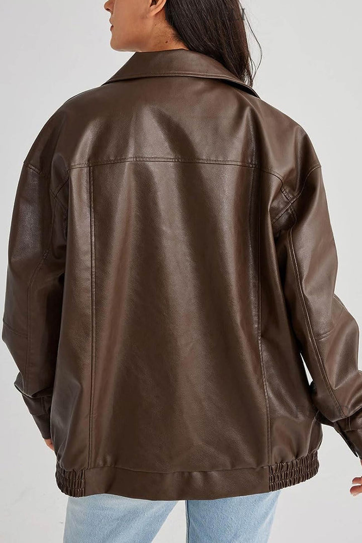 Amy Victoria | Retro Solid PU Jacket