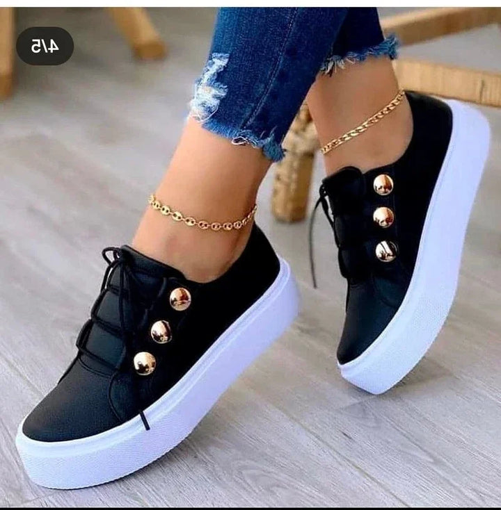 Amy Victoria | Orthopedic Round Toe Platform Sneakers