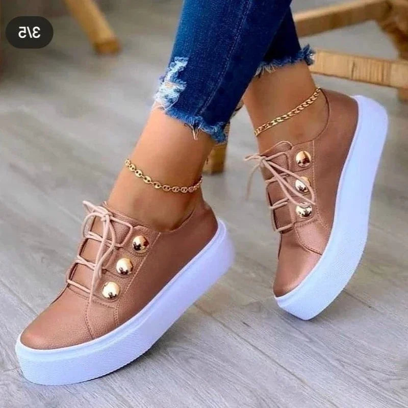 Amy Victoria | Orthopedic Round Toe Platform Sneakers