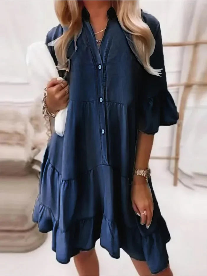 Amy Victoria | Ruffle Denim Dress