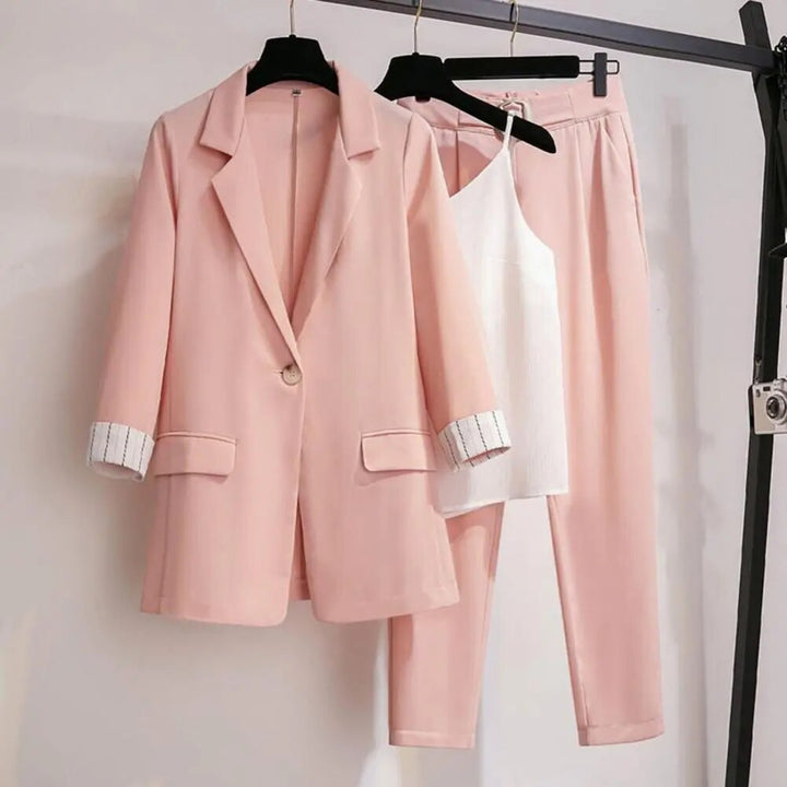Amy Victoria | Women's Blazer, Pants, and Top Set