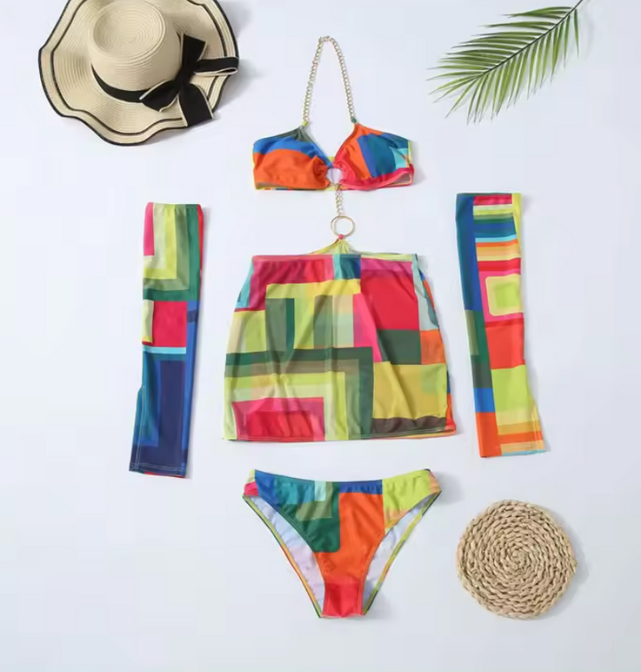 Amy Victoria | Bikini Set with Skirt and Sleeves