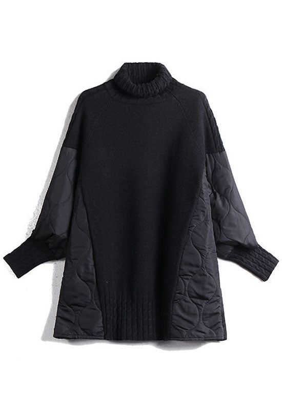 Amy Victoria | Turtleneck Patchwork Knit Sweater