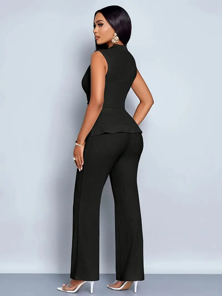 Amy Victoria | Women Pleated Peplum Pants Set