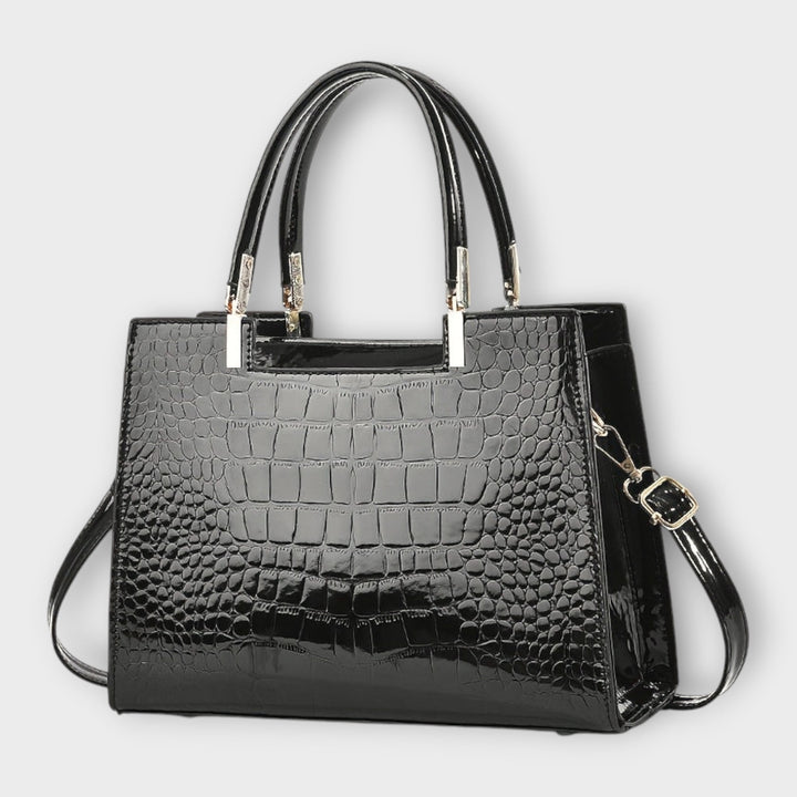 Amy Victoria | Glossy Crocodile Pattern Handbag
