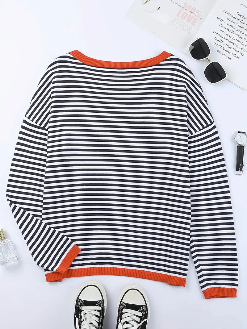 Amy Victoria | Sweater with oversized stripes