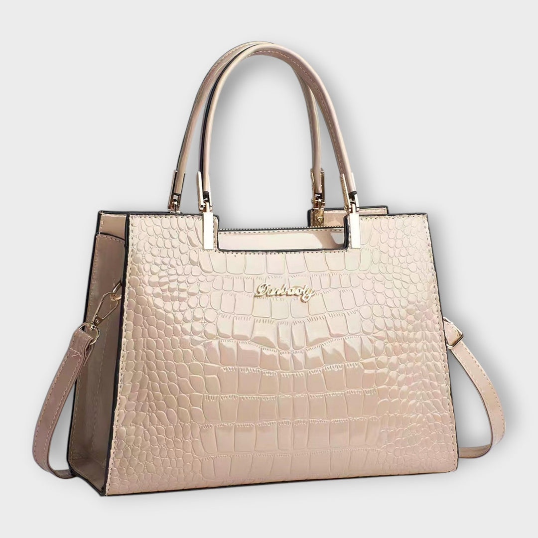 Amy Victoria | Glossy Crocodile Pattern Handbag