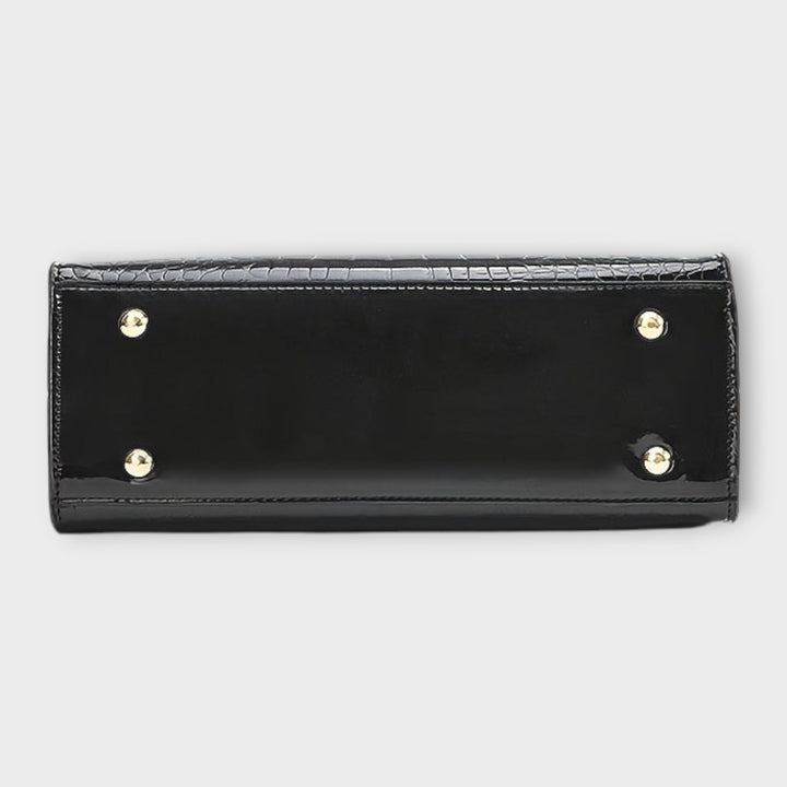 Amy Victoria | Glossy Crocodile Pattern Handbag
