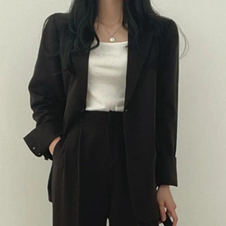 Amy Victoria | Women's Tailored Suit Set, Long Blazer