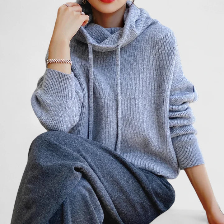 Amy Victoria | Cozy Knit Hoodie