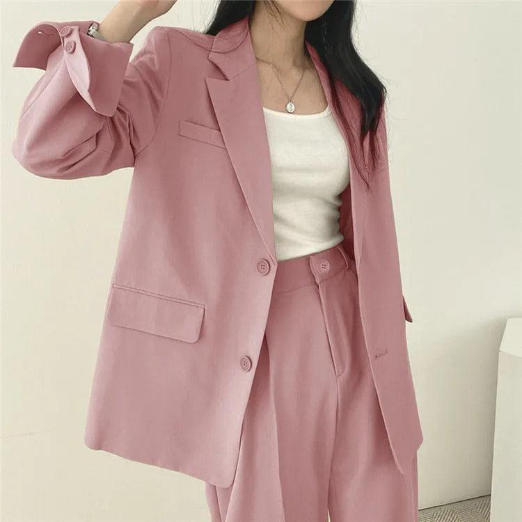 Amy Victoria | Women's Tailored Suit Set, Long Blazer