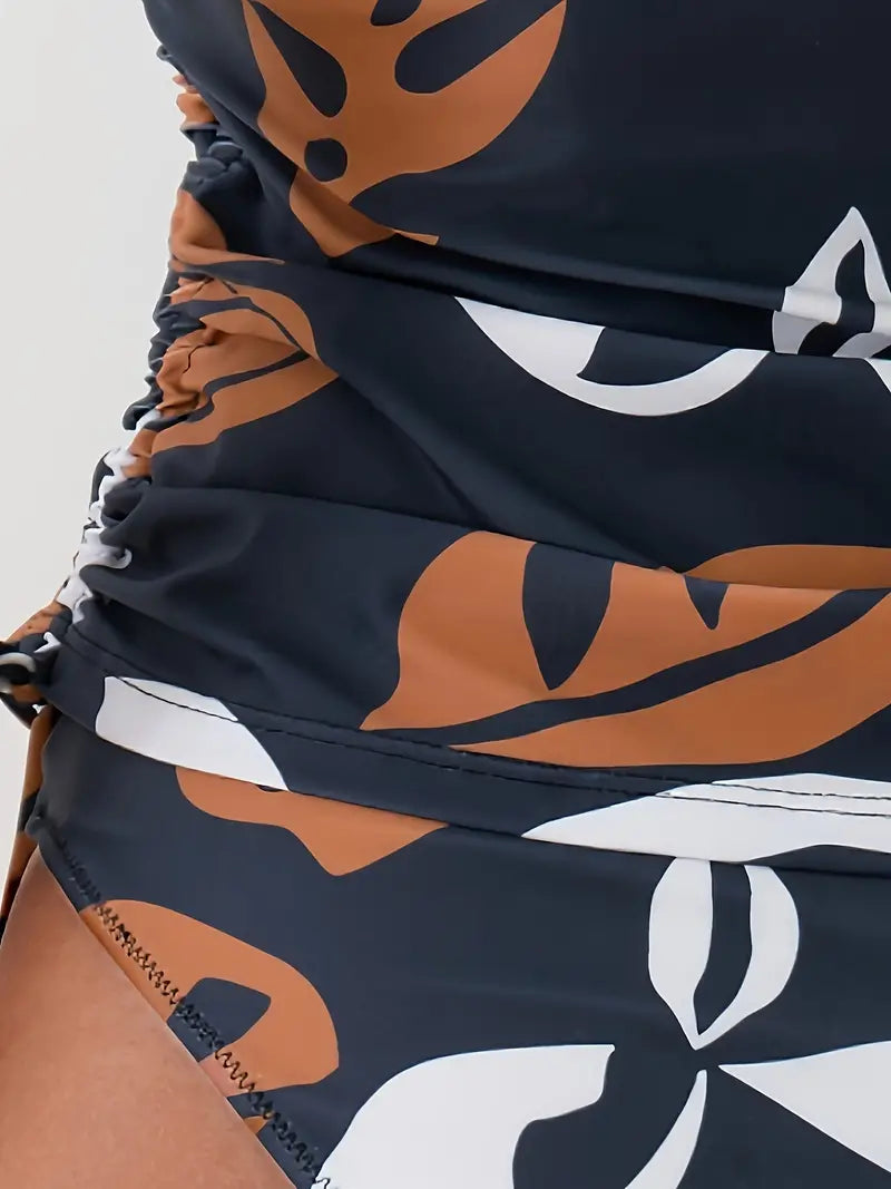 Amy Victoria | Leaf Print Tankini Top and Bottoms