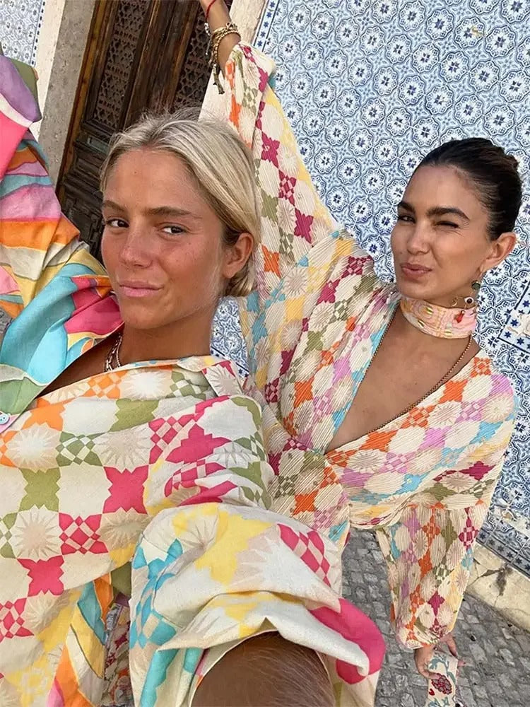 Amy Victoria | Women's Two-Piece Casual Set in Spring Colors