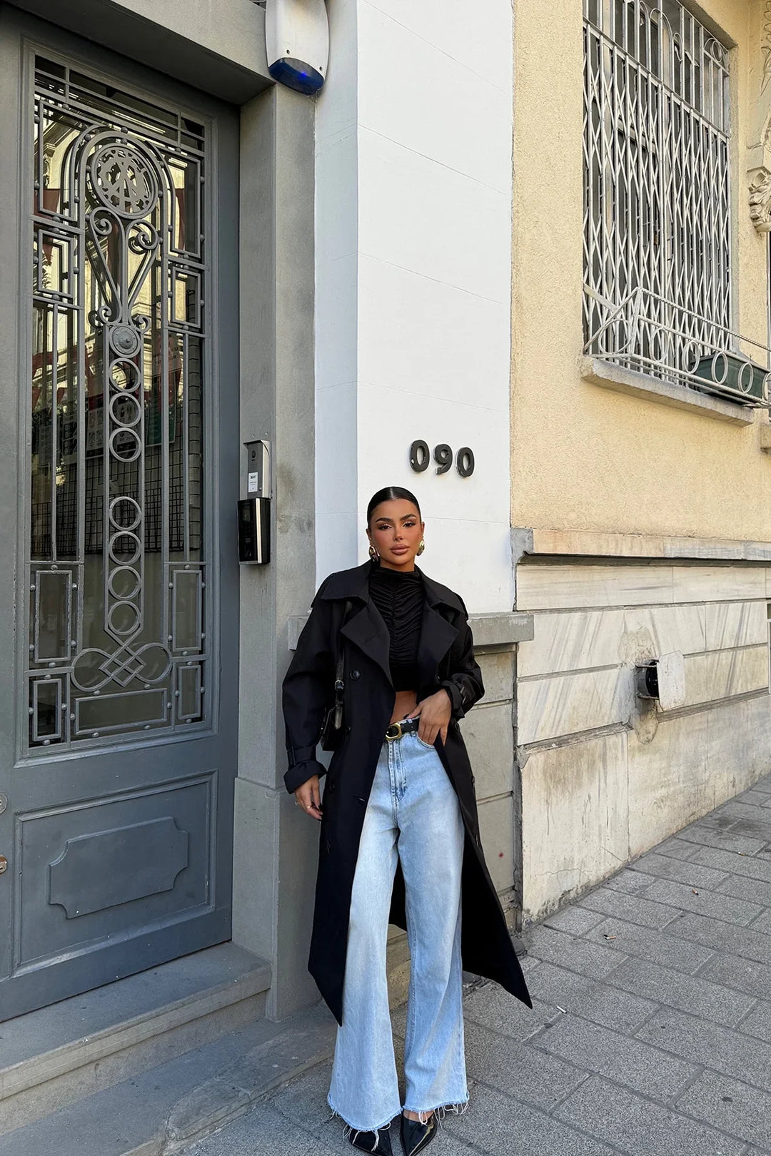 Amy Victoria | Black women's trench coat